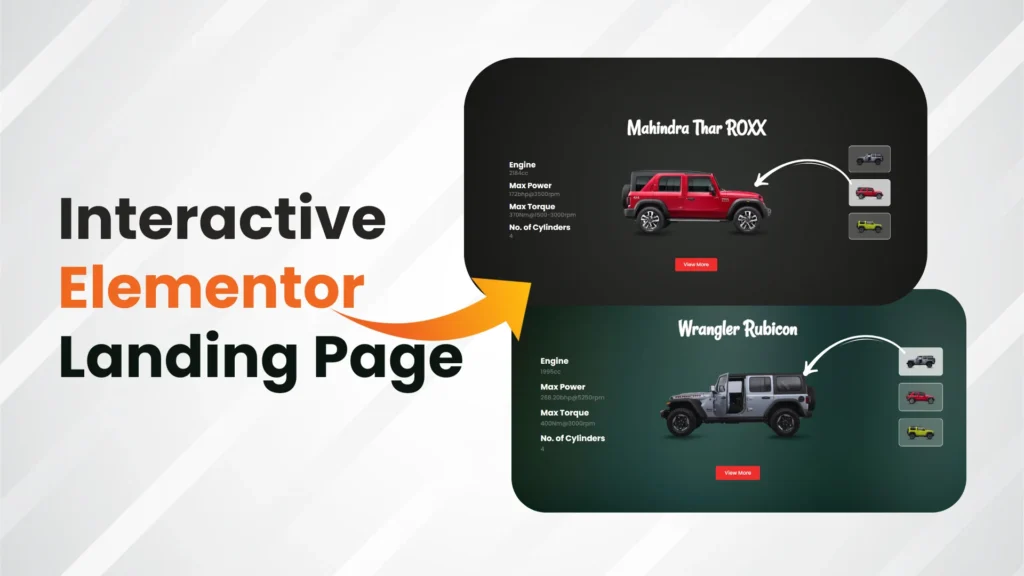 Interactive elementor landing page design