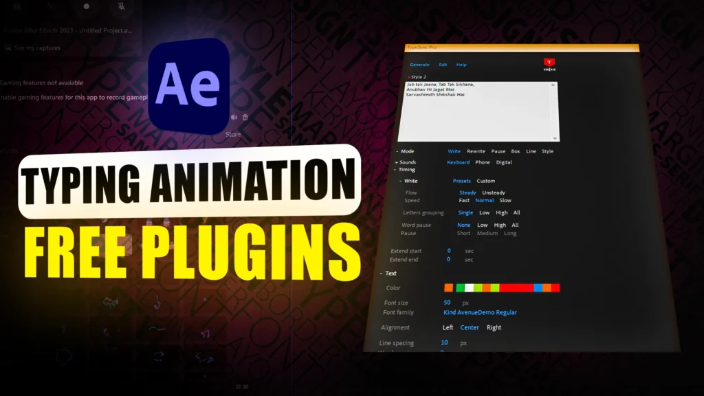 Typing Animation After Effecs